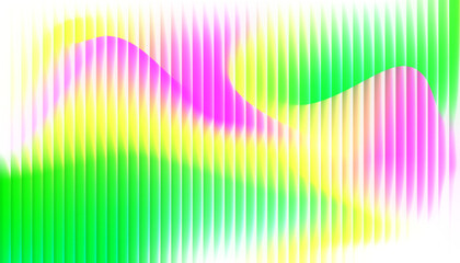 Ribbed glass effect acid blur colorful gradient abstract wavy background. Vector creative bright neon colored liquid striped backdrop for banners, posters, presentations