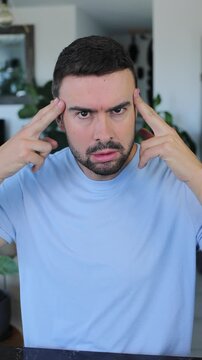 Man using the power of telepathy 