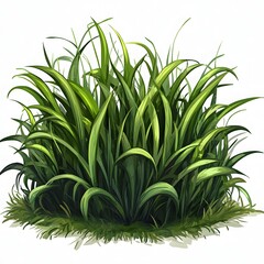 Obraz premium Lush green grass clump illustration, nature's vibrant beauty captured here.