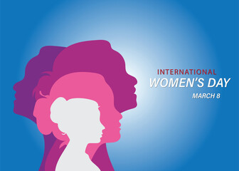 International Women&rsquo;s Day March 8 Woman Silhouette Vector Illustration Female Empowerment Concept