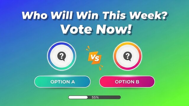 Voting interface with option buttons.