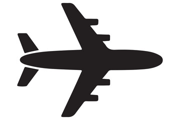 Obraz premium Airplane silhouette icon in black and white background 