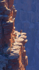 Scientist Studying Striking Geological Features Within Secluded And Rugged Outdoor Environments