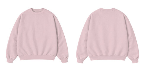 Soft Pink Oversized Sweatshirt Mockup Front and Back View Isolated on Transparent Background © Drip