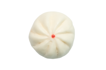 Steamed Buns isolated transparent background. Top view. PNG File.
