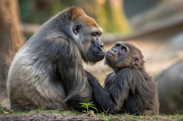 two garil monkeys are sitting together