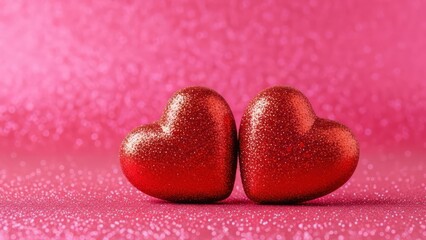 Obraz premium Celebrating galentine's day with sparkling hearts