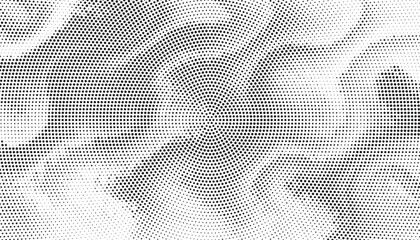 Grunge halftone gradient background. Faded grit noise texture. White and black sand wallpaper. Retro pixelated backdrop. Anime or manga style comic overlay. Vector graphic design textured template