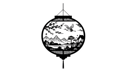 Isolated mysterious ancient stone statue on transparent background