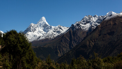 Mount Ama Dablam as seen from the Everest Base Camp trek, Nepal