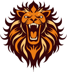 editable lion head vector illustration for logo esport and mascot