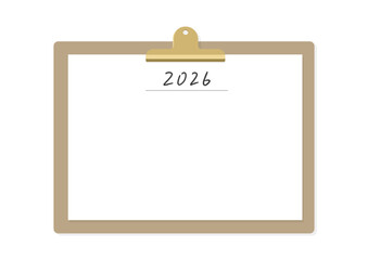 2026の手書きの文字と白紙を挟んだバインダー - シンプルでおしゃれな2026年の目標･計画の素材