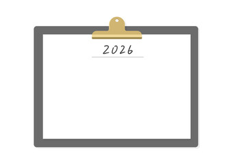 2026の手書きの文字と白紙を挟んだバインダー - シンプルな2026年のプランナーのフォーマット