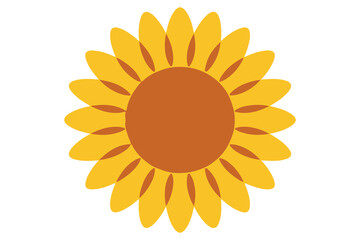 Sunflower flat minimal illustration on white background
