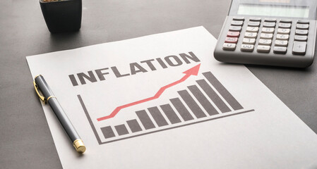 An article with a graph indicating a continuous increase in inflation.