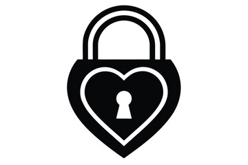 love padlock vector icon silhouette