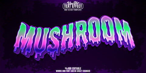 Mushroom editable text effect, customizable trippy and psychedelic 3d font style