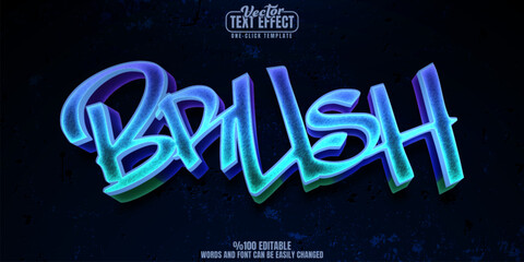 Brush editable text effect, customizable graffiti and tag 3d font style