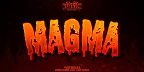 Magma editable text effect, customizable lava and fire 3d font style