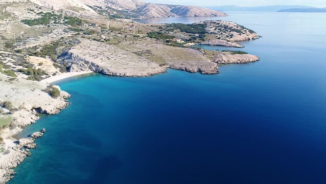 Wide aerial of Adriatic Sea and coast
