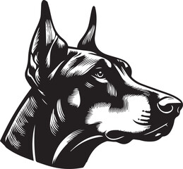 Dobermann Dog Vector	