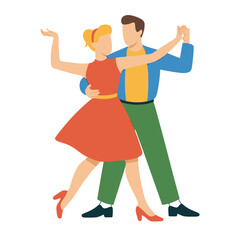 A couple dances gracefully in a ballroom, celebrating togetherness and rhythm.