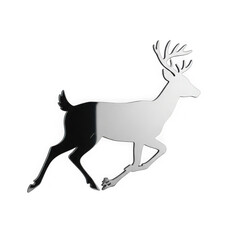 Obraz premium Stylized Deer Silhouette Running in Modern Minimalist Design