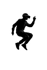 Obraz premium A silhouette sketch of a person against a black background, with expressive linework