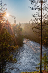 sunset over the river