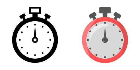 Stopwatch icon set isolated on a clean background, modern minimal symbols for timing, countdown, productivity, and time tracking, perfect for apps, UI, and digital interfaces.