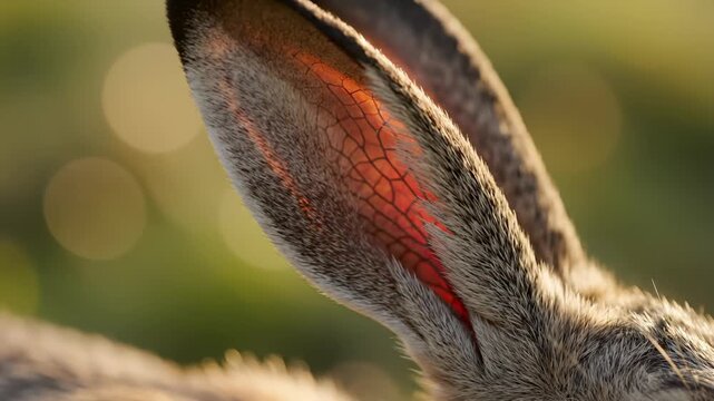 Close Up View of the Hare's Ears in the Sunny Natural Light