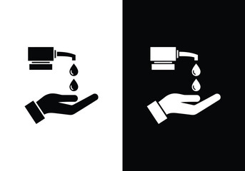 Hand hygiene icon: soap dispenser dripping liquid onto an open palm