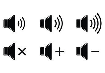 Volume control icons for audio adjustment and mute functions
