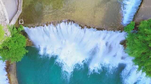 Powerful waterfall from above