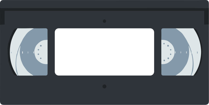 Simple Flat Illustration of a VHS Tape, Retro Entertainment Technology Icon