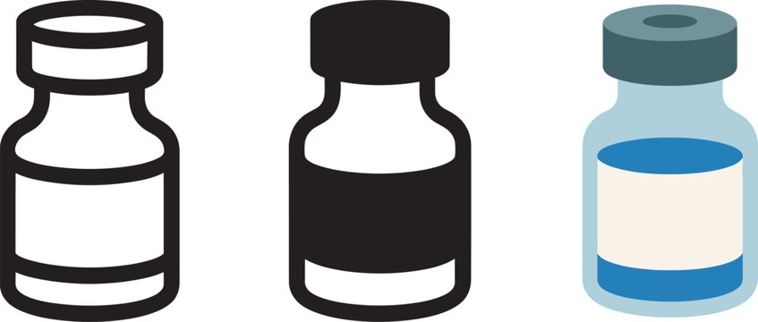 Medical vial vector icon design isolated on a transparent background for various uses