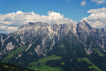 Leogang Mountains Leoganger Steinberge with highest peak Birnhorn, idyllic summer landscape Alps, Zell am See district, Salzburg federal state, Austria