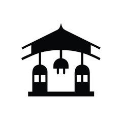 Electric Vehicle Charging Station Silhouette