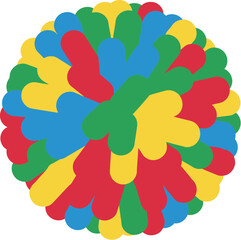 Abstract Colorful Rounded Shape Floral Pattern Design Element Graphic