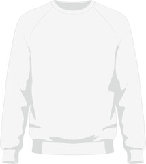 Blank Realistic Raglan Sleeve Sweatshirt Template Isolated on White Background for Mockup
