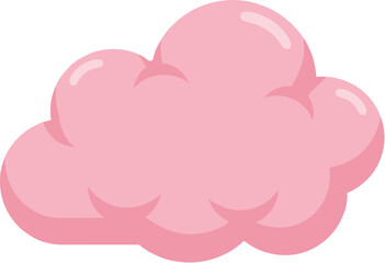 Cute Pink Cloud Cartoon Illustration for Weather Forecast Application Design