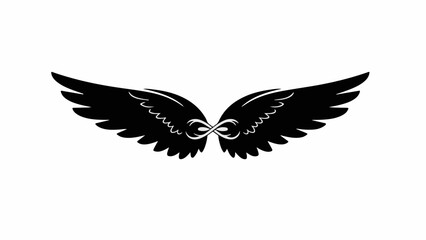 Obraz premium Stylized black wings with infinity symbol, representing freedom and eternity.