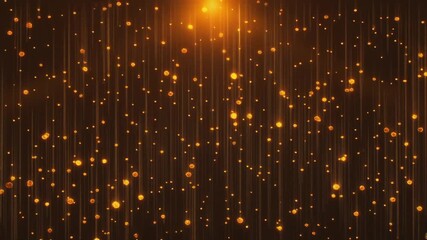 Abstract dark bokeh background with warm golden highlights, soft particle motion, cinematic depth, luxurious festive mood, ideal for holiday visuals, celebrations, elegant intros, and premium branding