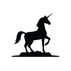 Silhouette of a majestic unicorn standing proudly