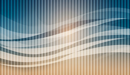 with Blue and Beige Colors and Soft Wave Lines Abstract Striped Background