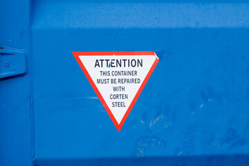 Aufschrift Container