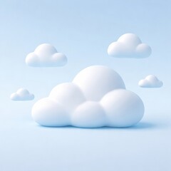 Soft White Clouds in Blue Sky
