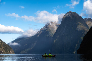Kayaking in Milford Sound, Fiordland National Park, South Island, New Zealand
