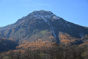 秋の上高地　焼岳