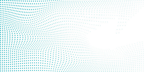 Vector Dot Gradient Blue Color Halftone Background Staggered Dots Pattern Abstract